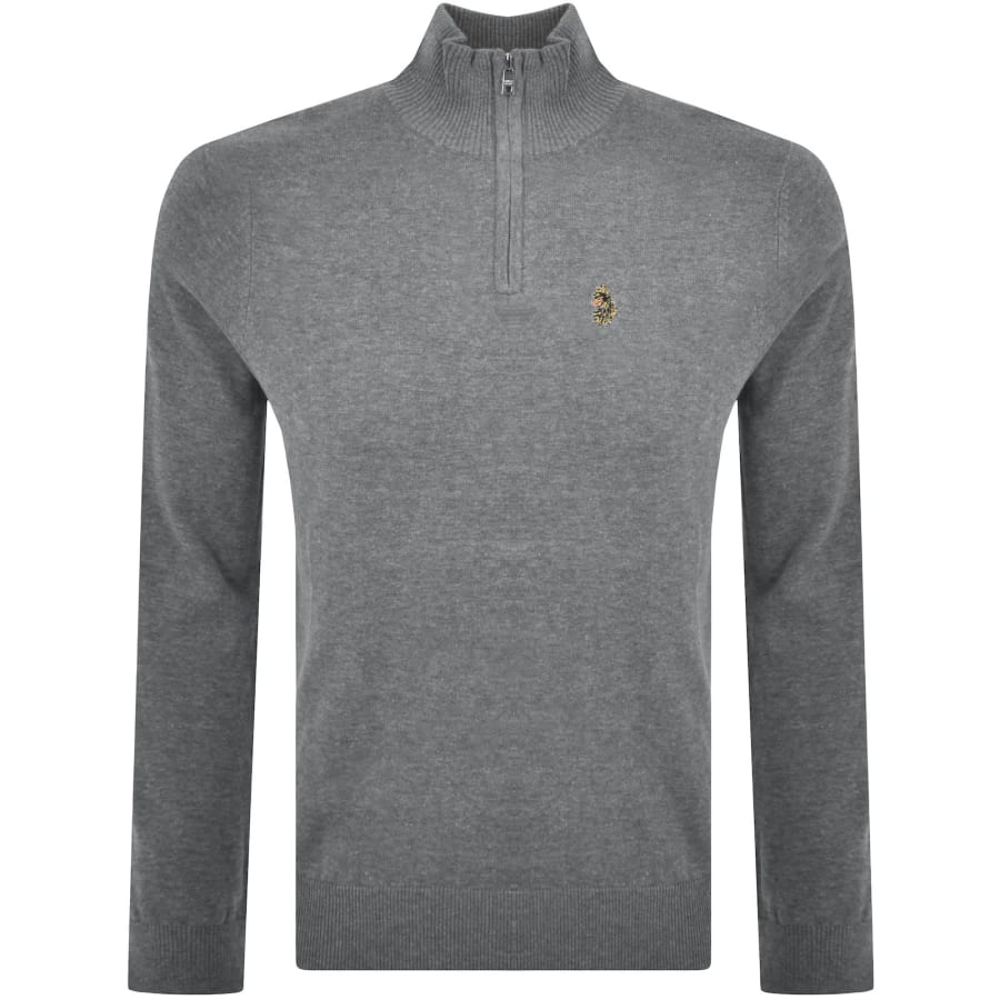 Luke 1977 Pretender Quarter Zip Jumper Grey Mainline Menswear Ireland